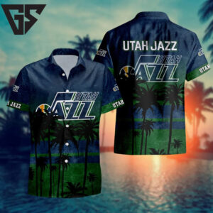 Utah Jazz Tropical Sunset Hawaiian Shirt
