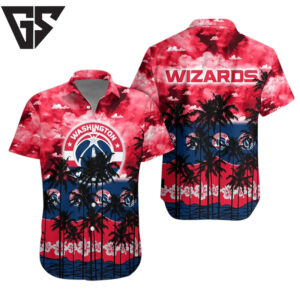 Washington Wizards Sunset Palms Hawaiian Shirt