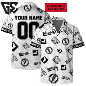 Chicago White Sox Custom Name And Number Hawaiian Shirt Chicago White Sox Custom Name And Number Hawaiian Shirt