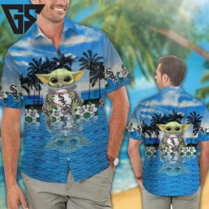 Chicago White Sox MLB Baby Yoda Team Logo Blue Hawaiian Shirt Chicago White Sox MLB Baby Yoda Team Logo Blue Hawaiian Shirt