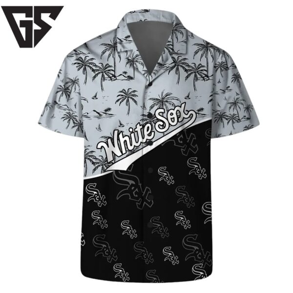 Chicago White Sox Team Logo Palm Leaf Pattern Hawaiian Shirt