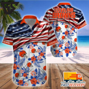 Cleveland Browns American Floral Hawaiian Shirt