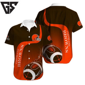 Cleveland Browns Fiery Field Hawaiian Shirt Cleveland Browns Fiery Field Hawaiian Shirt