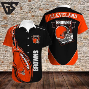 Cleveland Browns Flame Blitz Hawaiian Shirt Cleveland Browns Flame Blitz Hawaiian Shirt