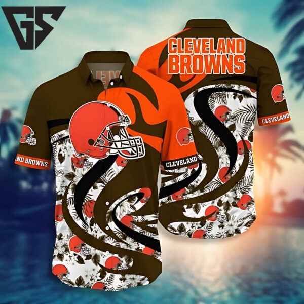 Cleveland Browns Flame Wave Hawaiian Shirt