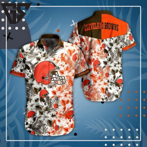 Cleveland Browns Floral Burst Hawaiian Shirt Cleveland Browns Floral Burst Hawaiian Shirt