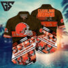 Cleveland Browns Floral Stripes Hawaiian Shirt