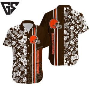 Cleveland Browns Floral Touchdown Hawaiian Shirt Cleveland Browns Floral Touchdown Hawaiian Shirt