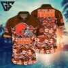 Cleveland Browns Geometric Floral Hawaiian Shirt