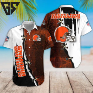 Cleveland Browns Gridiron Laces Hawaiian Shirt Cleveland Browns Gridiron Laces Hawaiian Shirt