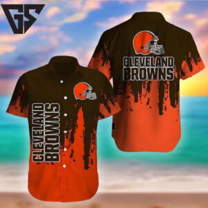 Cleveland Browns Grunge Wave Hawaiian Shirt Cleveland Browns Grunge Wave Hawaiian Shirt