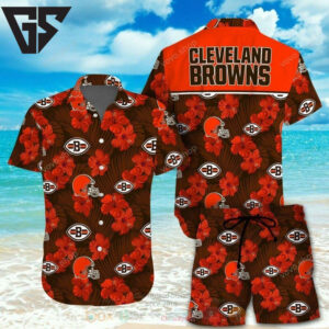 Cleveland Browns Hibiscus Pride Hawaiian Shirt Cleveland Browns Hibiscus Pride Hawaiian Shirt