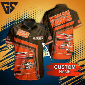 Cleveland Browns Speed Stripe Custom Hawaiian Shirt Cleveland Browns Speed Stripe Custom Hawaiian Shirt