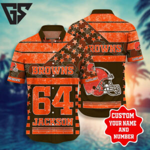 Cleveland Browns Star Player Custom Hawaiian Shirt Cleveland Browns Star Player Custom Hawaiian Shirt