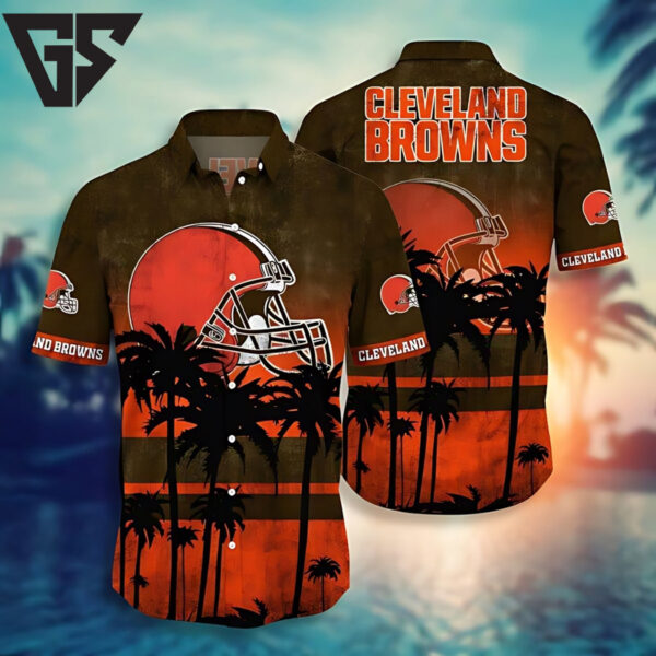 Cleveland Browns Sunset Palm Hawaiian Shirt