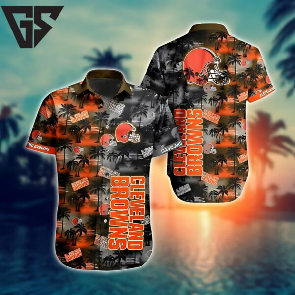 Cleveland Browns Sunset Palm Paradise Hawaiian Shirt