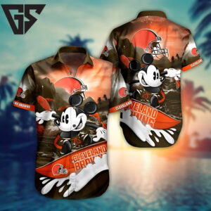 Cleveland Browns Surfing Adventure Hawaiian Shirt Cleveland Browns Surfing Adventure Hawaiian Shirt