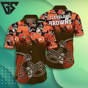 Cleveland Browns Team Spirit Collage Hawaiian Shirt Cleveland Browns Team Spirit Collage Hawaiian Shirt
