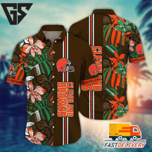 Cleveland Browns Tropical Burst Hawaiian Shirt Cleveland Browns Tropical Burst Hawaiian Shirt