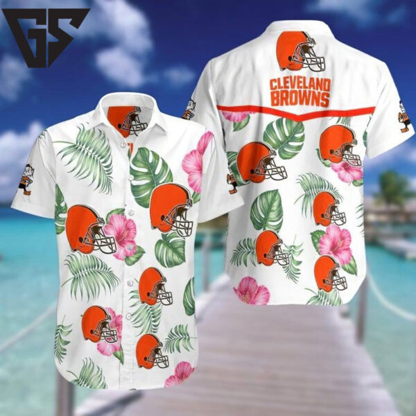 Cleveland Browns Tropical Hibiscus Hawaiian Shirt