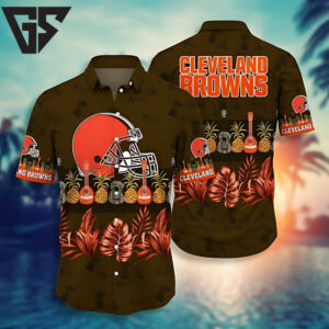 Cleveland Browns Tropical Paradise Hawaiian Shirt Cleveland Browns Tropical Paradise Hawaiian Shirt
