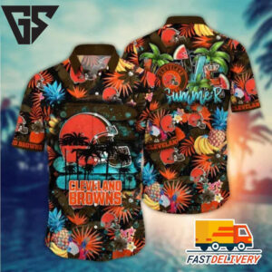 Cleveland Browns Tropical Vibes Hawaiian Shirt Cleveland Browns Tropical Vibes Hawaiian Shirt