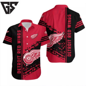 Detroit Red Wings Bold Strike Hawaiian Shirt Detroit Red Wings Bold Strike Hawaiian Shirt