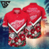 Detroit Red Wings Floral Chevron Hawaiian Shirt