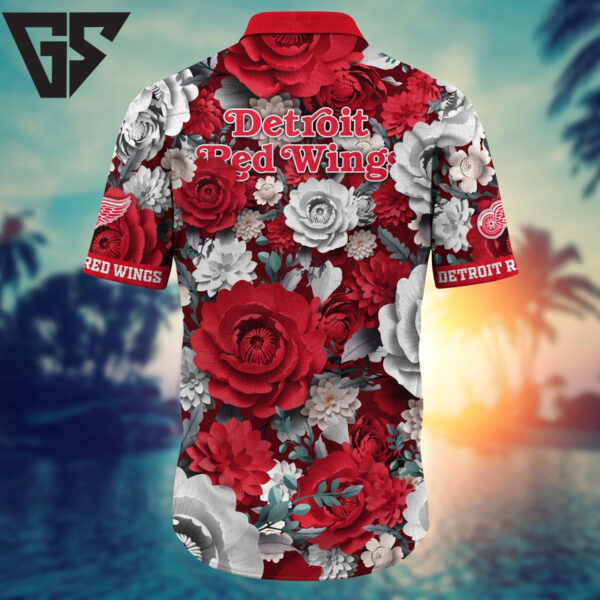Detroit Red Wings Floral Majesty Hawaiian Shirt