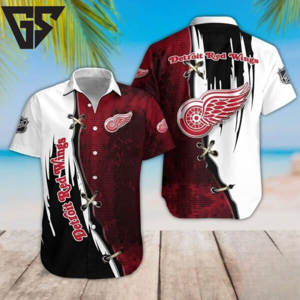 Detroit Red Wings Split Gradient Hawaiian Shirt