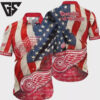Detroit Red Wings Stars and Stripes Hawaiian Shirt