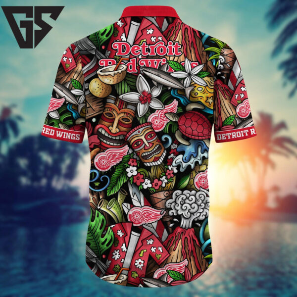Detroit Red Wings Tiki Island Hawaiian Shirt