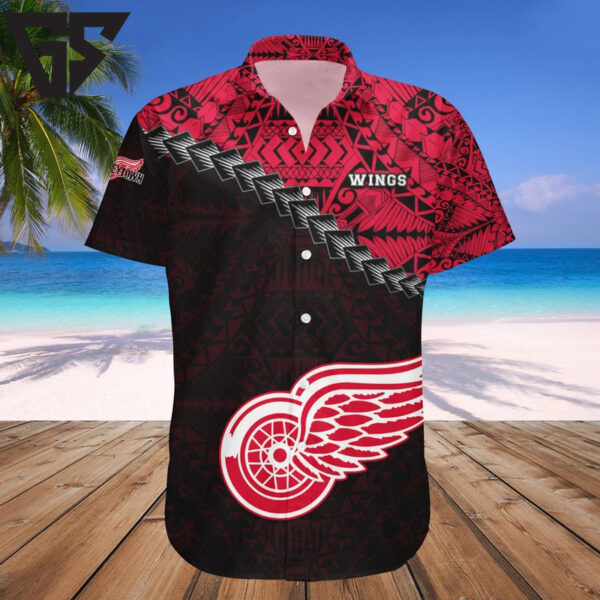 Detroit Red Wings Tribal Pride Hawaiian Shirt