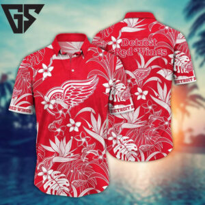 Detroit Red Wings Tropical Bloom Hawaiian Shirt