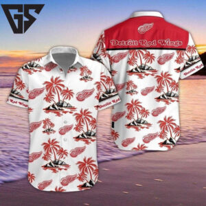 Detroit Red Wings Tropical Paradise Hawaiian Shirt