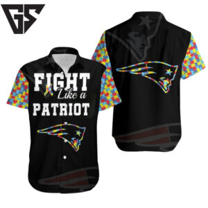 Fight Like A New England Patriots Autism Support Hawaiian Shirt