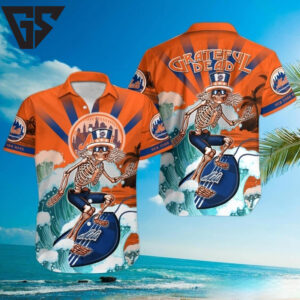 Grateful Dead New York Mets Hawaiian Shirt Grateful Dead New York Mets Hawaiian Shirt
