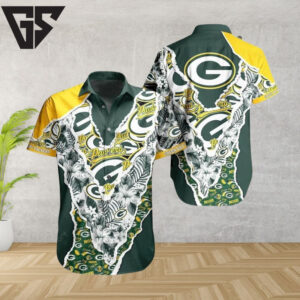 Green Bay Packers Bandana Floral Hawaiian Shirt Green Bay Packers Bandana Floral Hawaiian Shirt