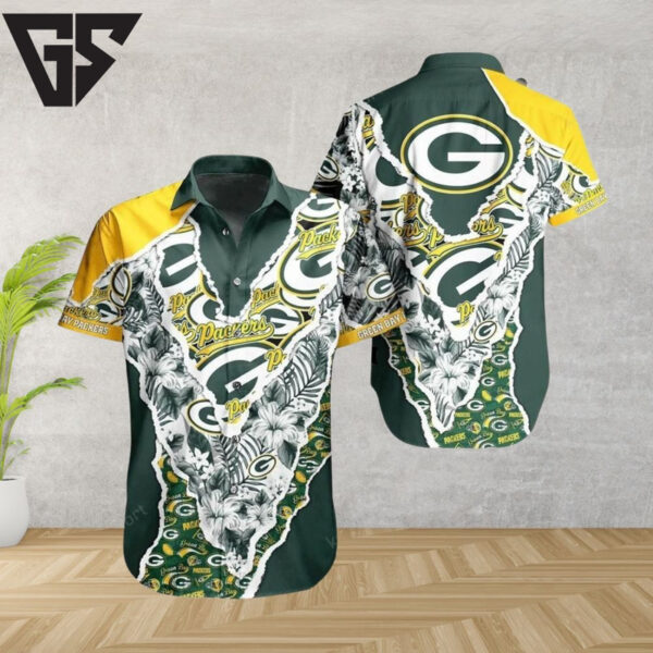 Green Bay Packers Bandana Floral Hawaiian Shirt