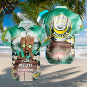 Green Bay Packers Beach Vibes Custom Hawaiian Shirt Green Bay Packers Beach Vibes Custom Hawaiian Shirt