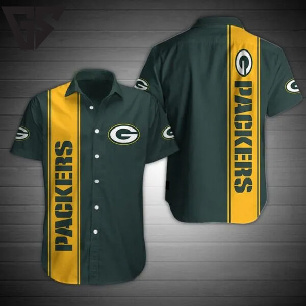 Green Bay Packers Bold Stripes Hawaiian Shirt