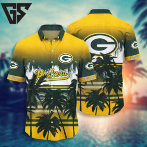 Green Bay Packers Coconut Tree Hawaiian Shirt Green Bay Packers Coconut Tree Hawaiian Shirt