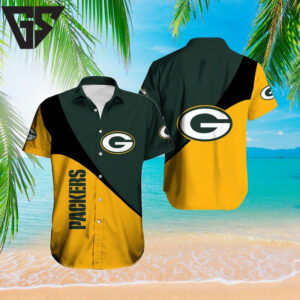Green Bay Packers Diagonal Power Hawaiian Shirt Green Bay Packers Diagonal Power Hawaiian Shirt
