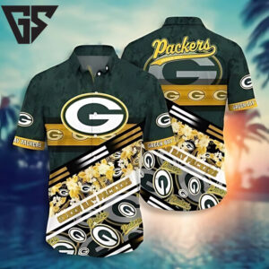 Green Bay Packers Floral Fan Frenzy Hawaiian Shirt Green Bay Packers Floral Fan Frenzy Hawaiian Shirt