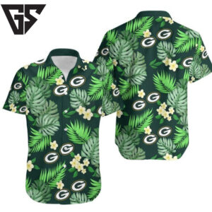 Green Bay Packers Floral Fiesta Hawaiian Shirt Green Bay Packers Floral Fiesta Hawaiian Shirt