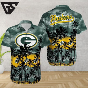 Green Bay Packers Island Breeze Sunset Hawaiian Shirt Green Bay Packers Island Breeze Sunset Hawaiian Shirt