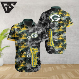 Green Bay Packers Island Nightfall Hawaiian Shirt Green Bay Packers Island Nightfall Hawaiian Shirt