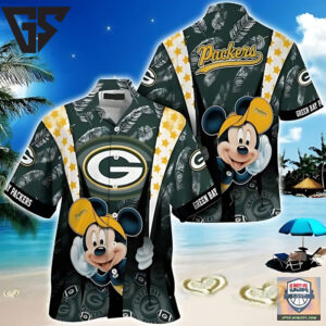 Green Bay Packers Mickey Island Adventure Hawaiian Shirt Green Bay Packers Mickey Island Adventure Hawaiian Shirt