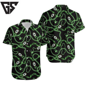 Green Bay Packers Neon Chain Hawaiian Shirt Green Bay Packers Neon Chain Hawaiian Shirt