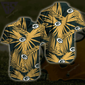 Green Bay Packers Palm Blaze Hawaiian Shirt Green Bay Packers Palm Blaze Hawaiian Shirt